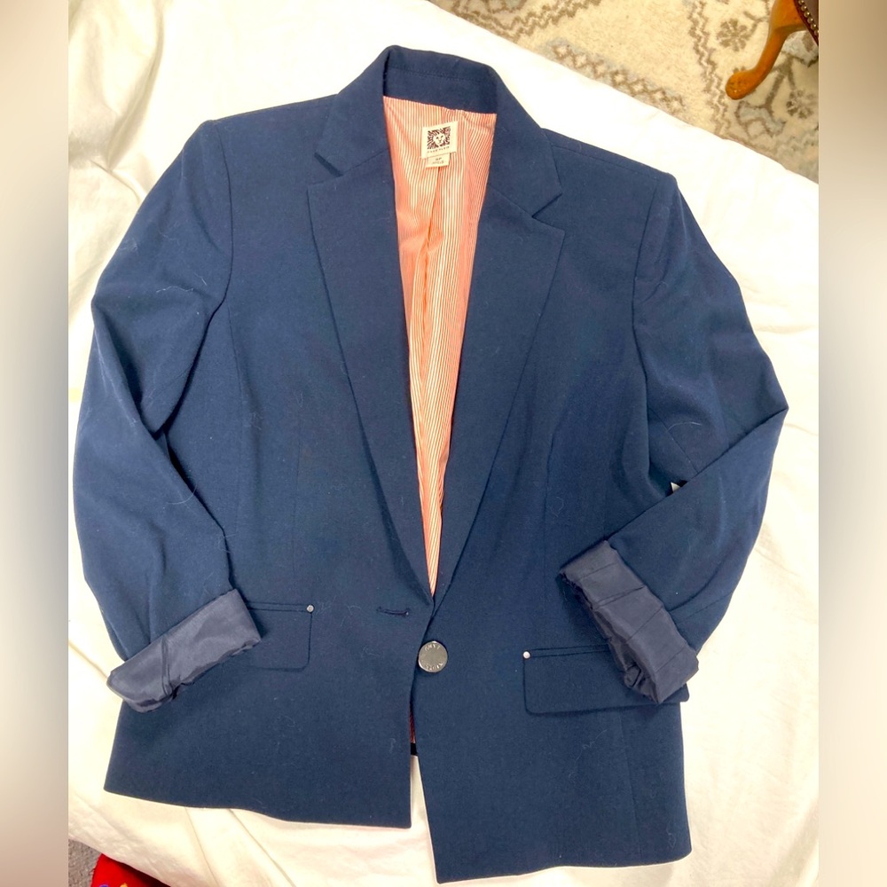 Anne Klein Vintage Navy Blue Blazer Size 8P